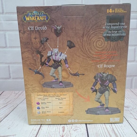 NIB McFarlane Blizzard WOW World of Warcraft Elf Druid and Elf Rogue Figures - Picture 4 of 6